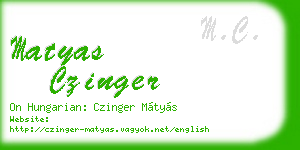 matyas czinger business card
