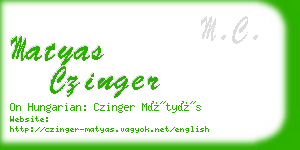 matyas czinger business card